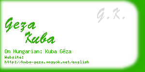 geza kuba business card
