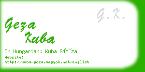 geza kuba business card